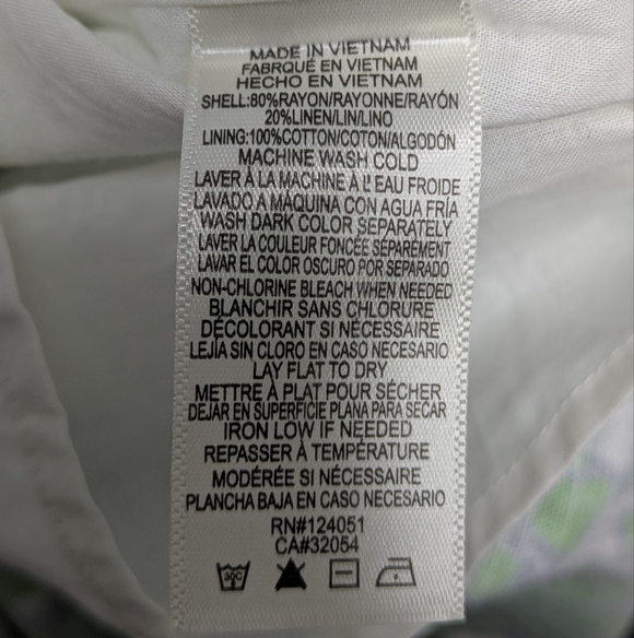 Anthropologie Porridge Short-Sleeve Crew-Neck Linen Printed Mini Dress size XXS - Picture 12 of 14